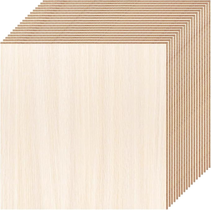 DIYDEC 18 Pack Basswood Sheets 6X 6 x 1/16 Inch Thin Plywood Sheets Unfinished by DIYDEC