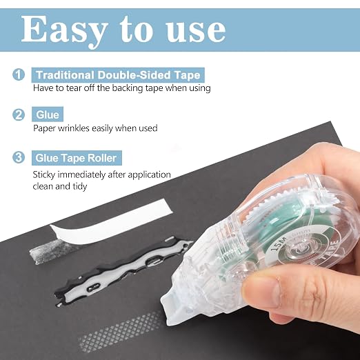 4 Pack Double Sided Tape Roller, Scrapbook Supplies, Glue Tape | Crafts - Image 2