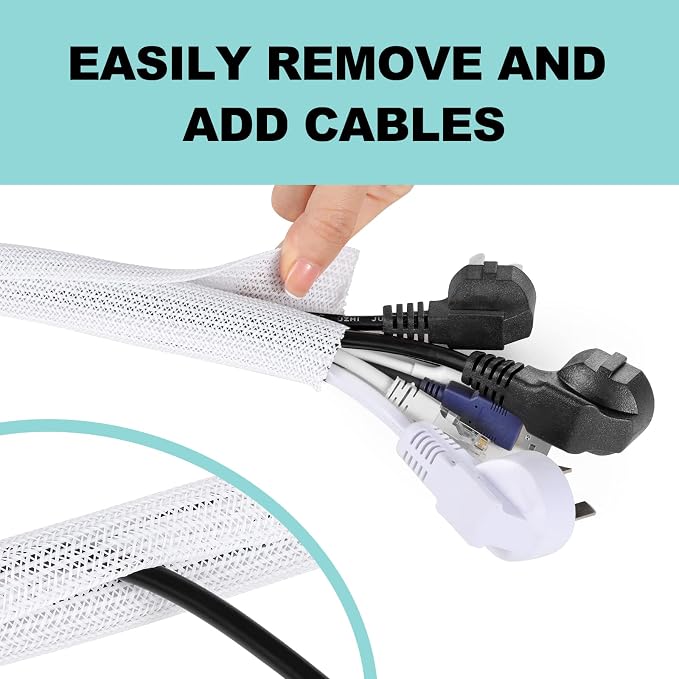 AGPTEK Cable Sleeve Cover, 6.6ft - Image 4