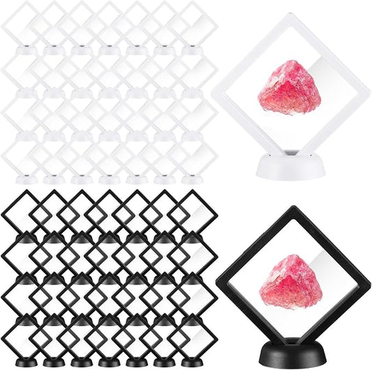 60 Pcs 3D Floating Display Case PE Film Jewelry Storage Box Coins Display Frame by FairySandy