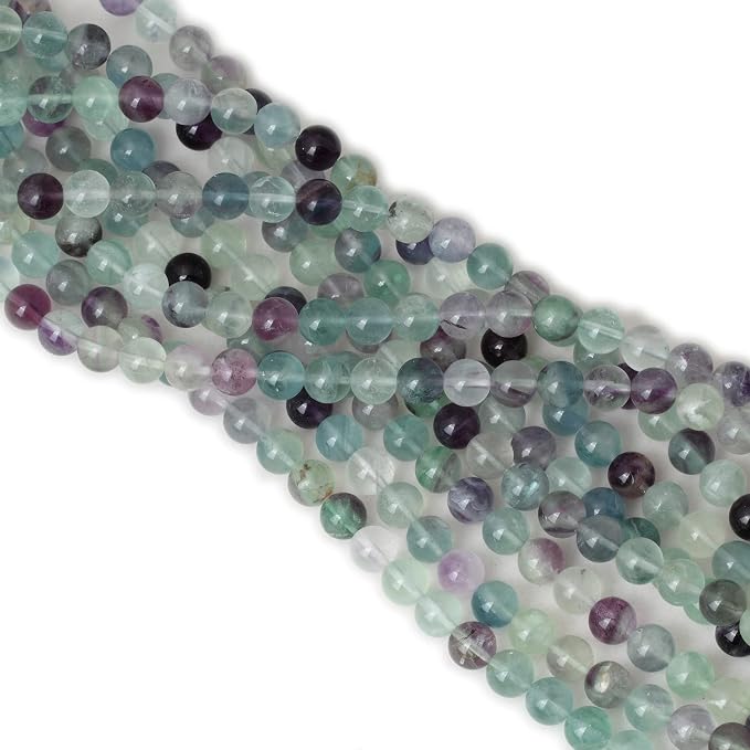 45PCS 8mm Natural Colorful Fluorite Gemstone Round Loose Beads - Image 4