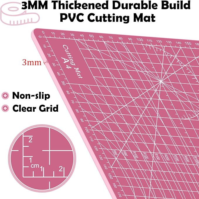 Sewing Cutting Mat 12in x 9in, Small Self Healing Cutting Board A4 Rotary - Image 4