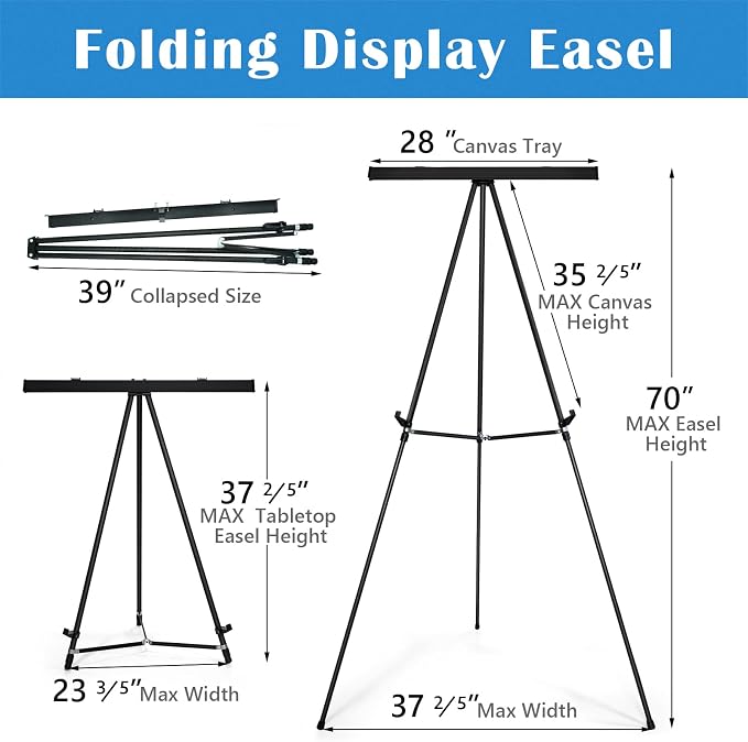 Falling in Art Extra Large 70" High Flip Chart Tripod Display Easel, Showroom - Image 2