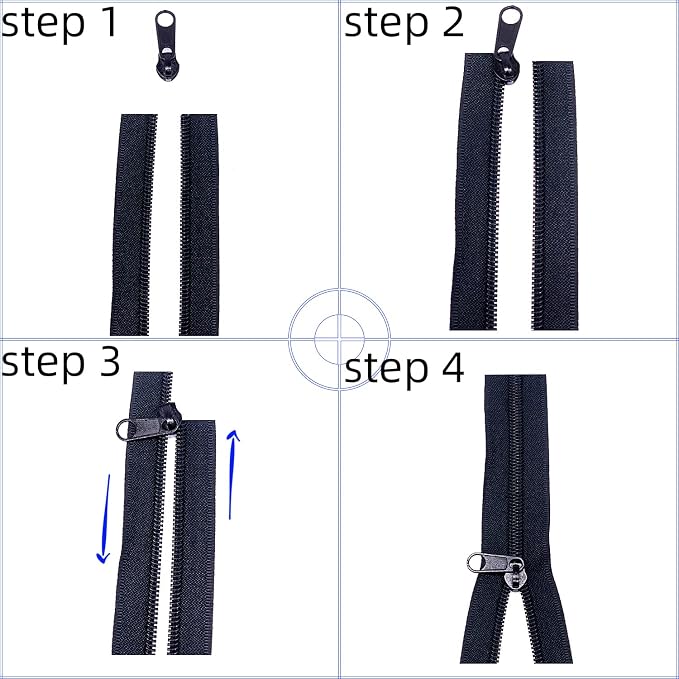 The Yards Bulk Blue Nylon Coil Zipper w/ 20PCS Sliders - Image 4