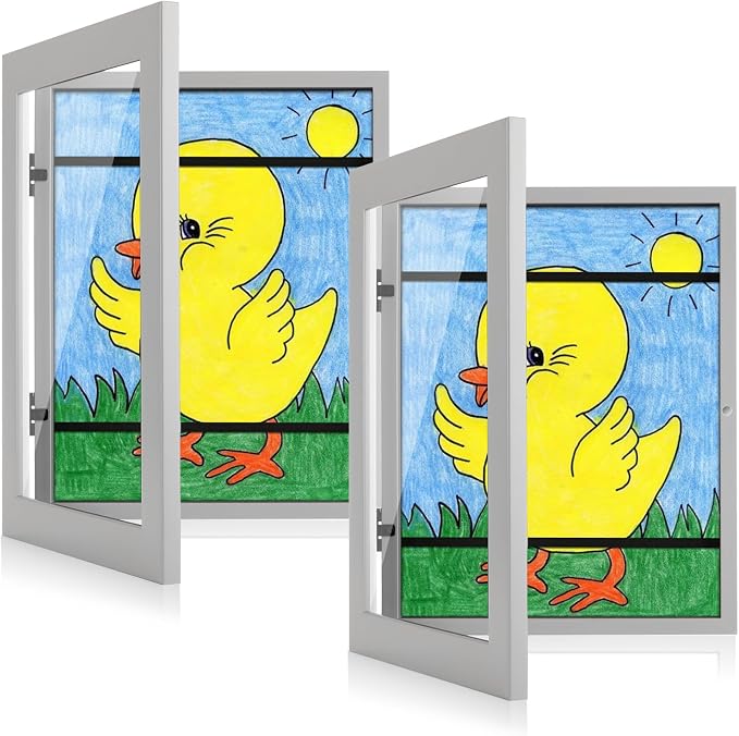 Kids Art Frames, 9x12 Front Opening Kids Artwork Frames Changeable, Holds 50 Pcs by GULETHUN