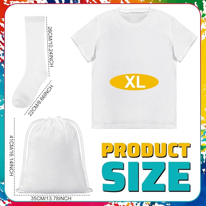Coume 12 Pcs Tie Dye Party Supplies Includes 6 Cotton Drawstring Backpacks 2 - Image 2