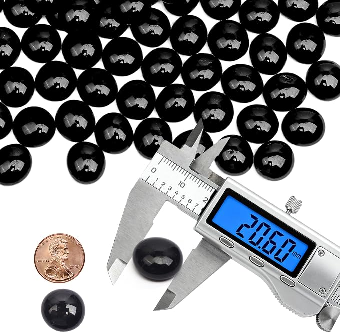 0.5 LB Black Glass Beads for Vases, Glass Pebbles - Image 2