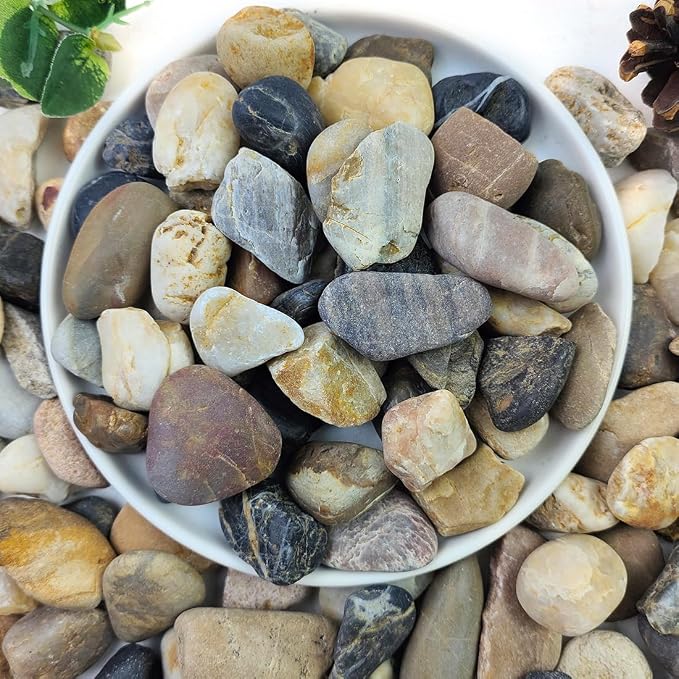 YISZM 5lbs Aquarium Rocks, 5/8" Natural Mixed Pebbles by YISZM-ForYourNaturalLife