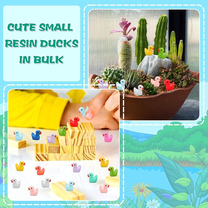 GWAHSA 240pcs Mini Ducks, Tiny Resin Duck Figurines Colorful Plastic Small - Image 4