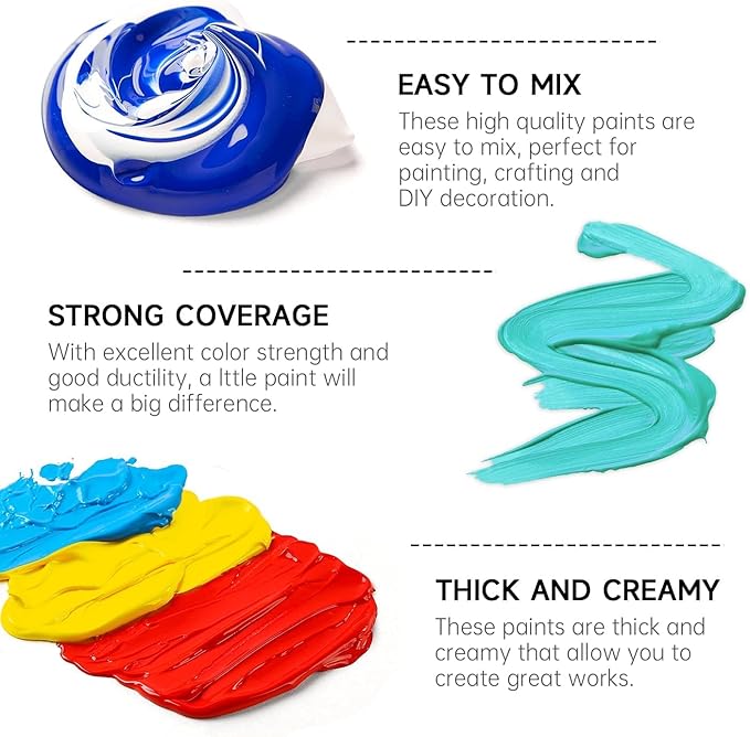 Shuttle Art Acrylic Paint, 15 Pack Acrylic Paint Large Bottle Set, 473ml/16oz - Image 5