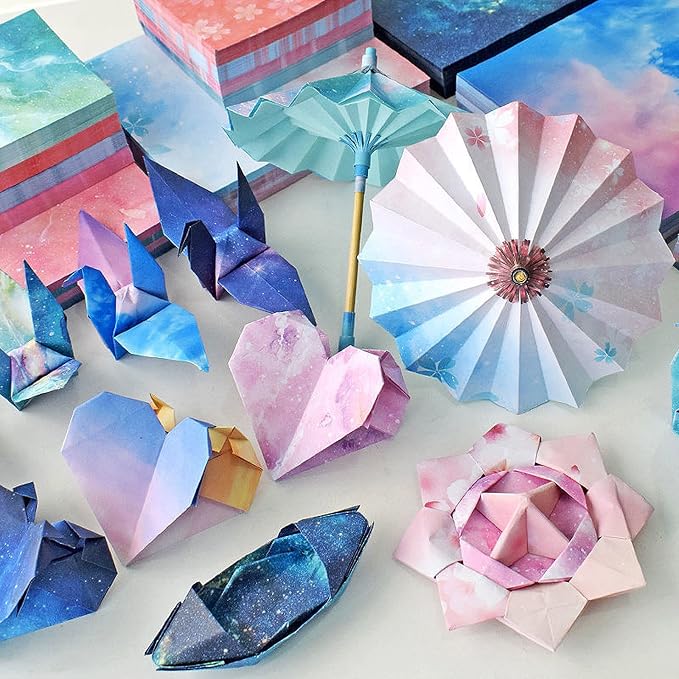 Origami Paper Kit for Kids Adults, 200 Sheets Starry Double-Sided Square - Image 4
