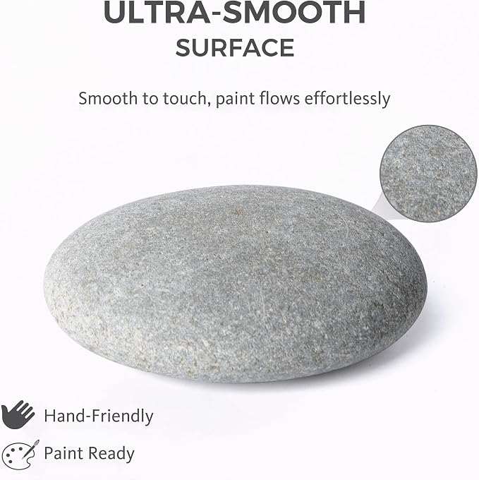 ROCART 24 PCS Large 3.35-4.15" Smooth Natural River Rocks - Image 2