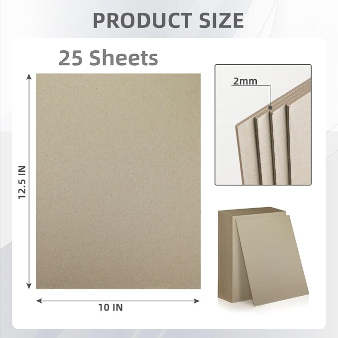 25 Sheets 12.5x10" Book Board 2 mm 80 PT - Image 2