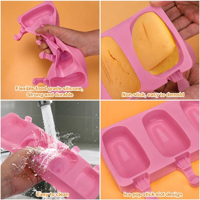 Mity rain 2 Pack Cake Pop Molds Silicone, 8 Cavity Reusable Cakesicle Molds | - Image 8