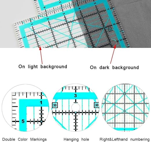 Quilting Rulers, 5 Square Ruler Quilting Templates, Quilting Ruler Acrylic - Image 3