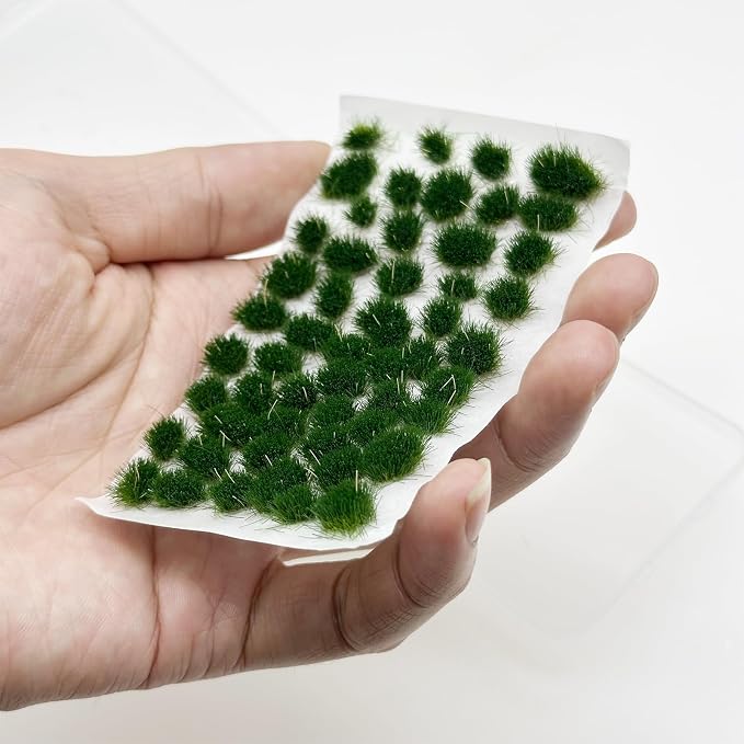 Woohome 78 PCS Static Grass Tuft 2 Size Model Grass Tufts Railway Artificial - Image 3