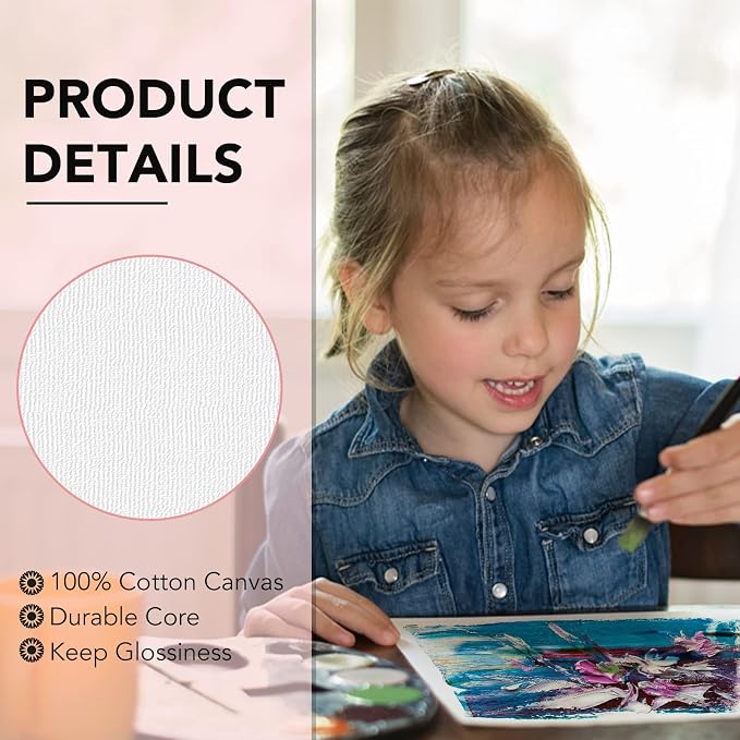 ESRICH Canvas Boards for Painting-21 Pack Blank Flat Canvas Boards-4x4 - Image 4