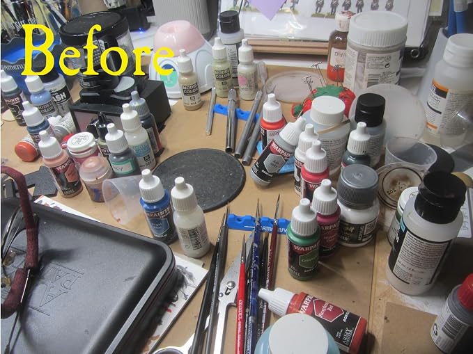 LITKO Mobile Paint Caddy | 15 Bottles + 18 Brushes | 26mm Vallejo Dropper | - Image 8