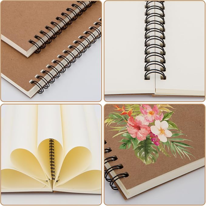 24 Pack A5 Spiral Notebook, Soft Cover, Blank Sketch, Wire-Bound Journal - Image 5
