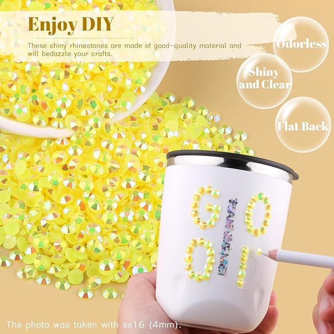 8000PCS 3mm Resin Jelly Rhinestones in Bulk, Bedazzling Flatback Crystals - Image 4