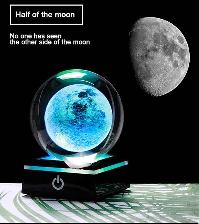 Qianwei 3D Moon Crystal Ball Planet Space Decor Astronomy Science Gift Lamp | - Image 2