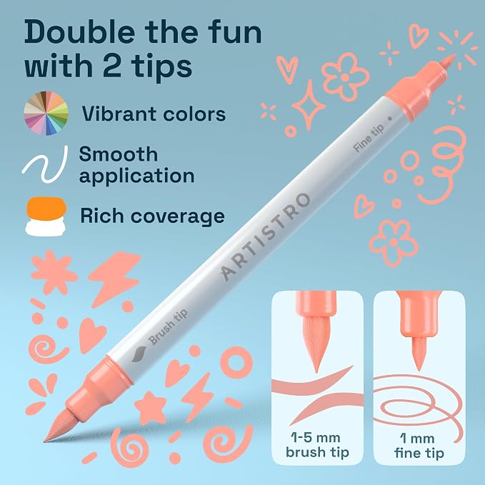 ARTISTRO 5 Pastel Acrylic Paint Markers - Image 3