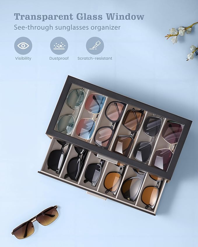 Lolalet Sunglasses Storage Box for Women, Eyewear Eye Glass Organizer - Image 4