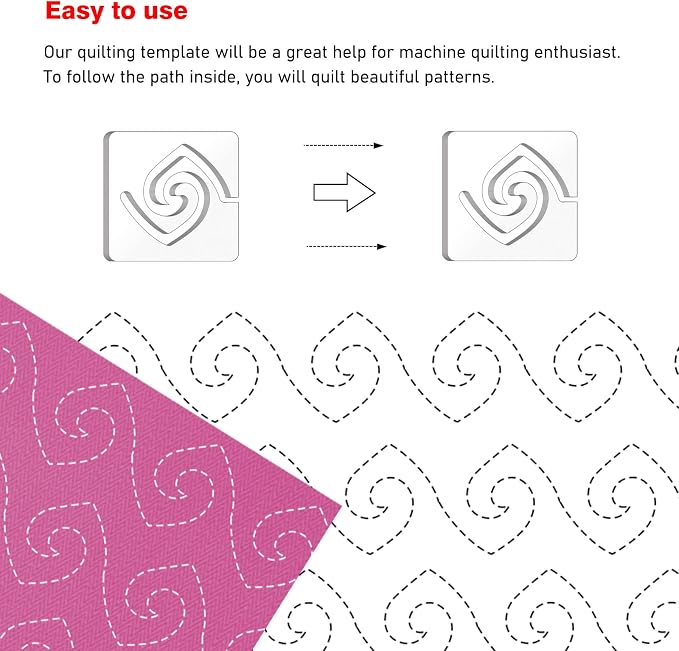 Kapyoo Free Motion Quilting Templates Set Quilting Rulers and Templates - Image 4