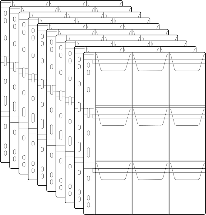 90 Pockets Coin Binder Pages by OSOPOLA