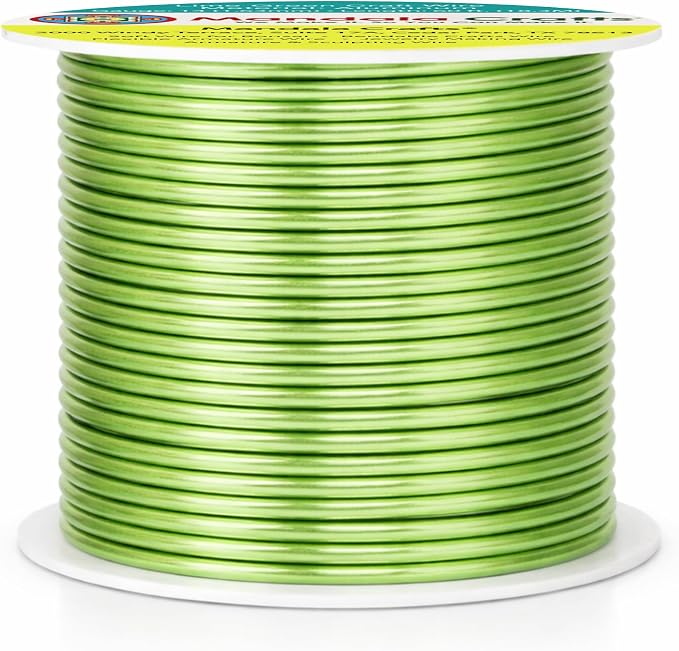 Mandala Crafts 14 Gauge Lime Green Anodized Aluminum Craft Wire, 60 FT | Colored - Image 2