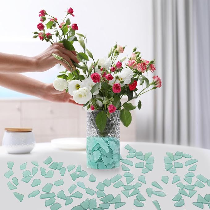 Keedolla 15 Oz Sea Glass for Crafts, Flat Frosted Seaglass Pieces Decor Crushed - Image 9