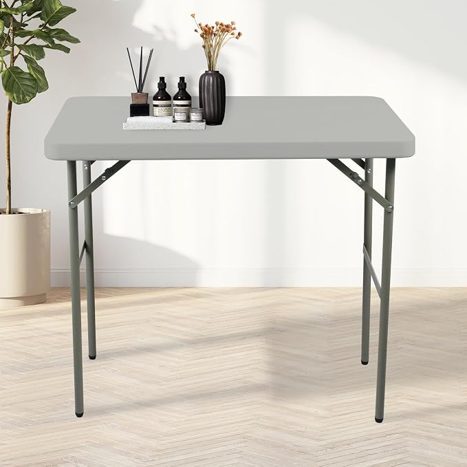 Folding Table 2.7ft Rectangular All-Occasion Plastic Folding Event Table - Image 2