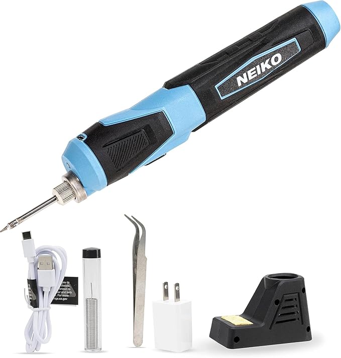 NEIKO 40421A Wireless Soldering Kit, Mini USB Rechargeable Solder Iron Pen by NeikoTools