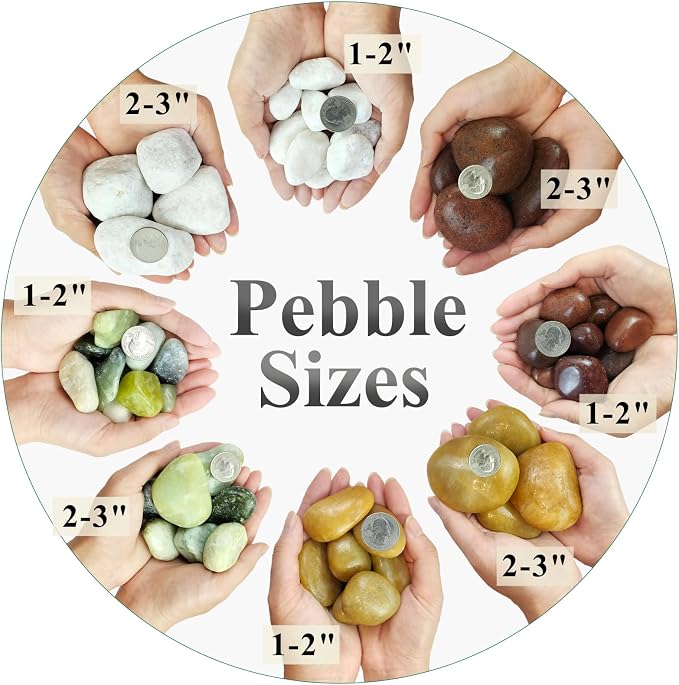 FANTIAN 10 lbs Yellow River Rocks, 2-3 Inch Polished Pebbles - Image 2