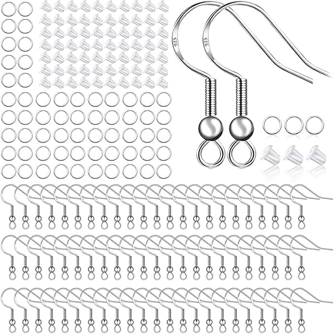 925 Sterling Silver Earring Hooks 150 PCS/75 Pairs, Ear Wires Fish Hooks | by OfficeArtCraftsProducts