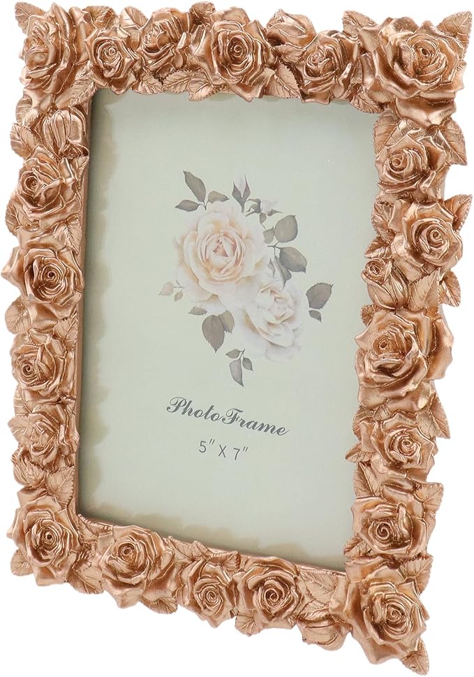 Coshar Picture Frames Rose Gold 5x7 Inch Rustic Photo Frame | Glass Front by Coshar