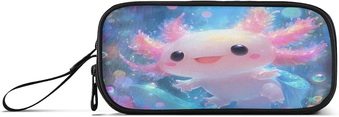 Shiny Axolotl Pencil Case Box Boys Girls Large Pencil Pouch Zipper Compartments - Image 6