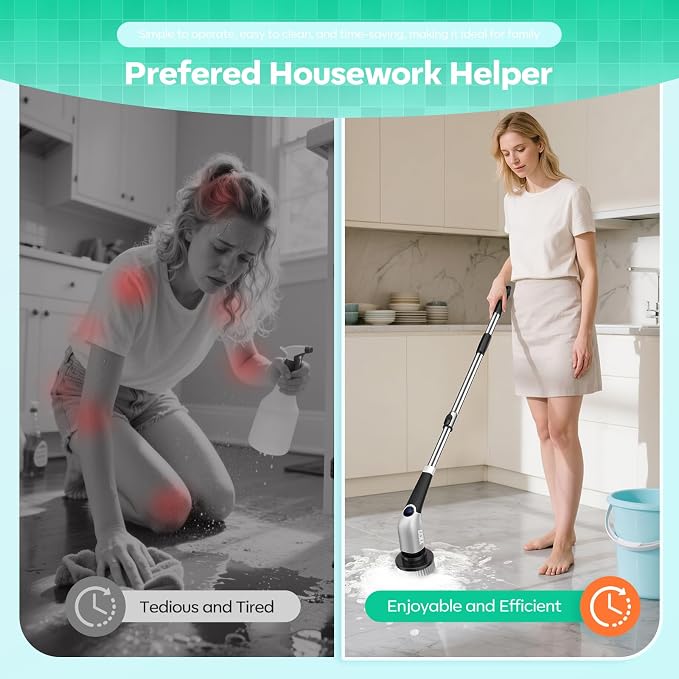 YKYI Cordless Electric Spin Scrubber, Power Cleaning Brush - Image 3