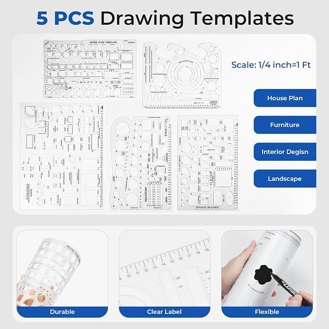 Nicpro 30PCS Professional Drafting Tools & Geometry Set - Image 2
