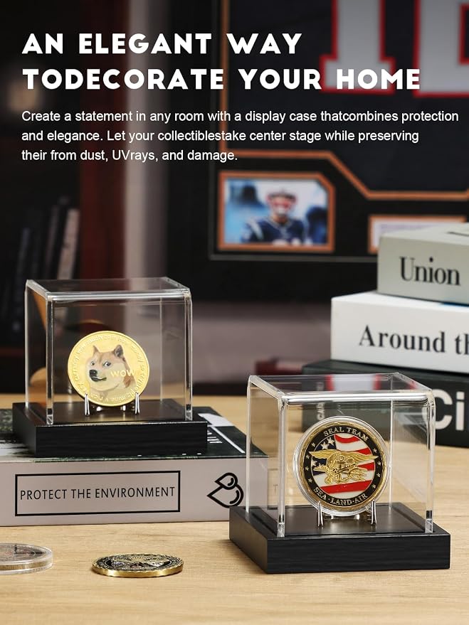 JupDec Coin Display Case, UV Protection Souvenirs and Collectibles Box - Image 7