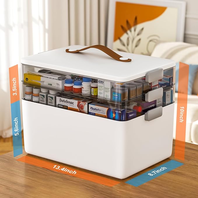 MOPUP 3-Tier Medicine Craft, Organizer Storage, Portable Latch Bin - Image 2