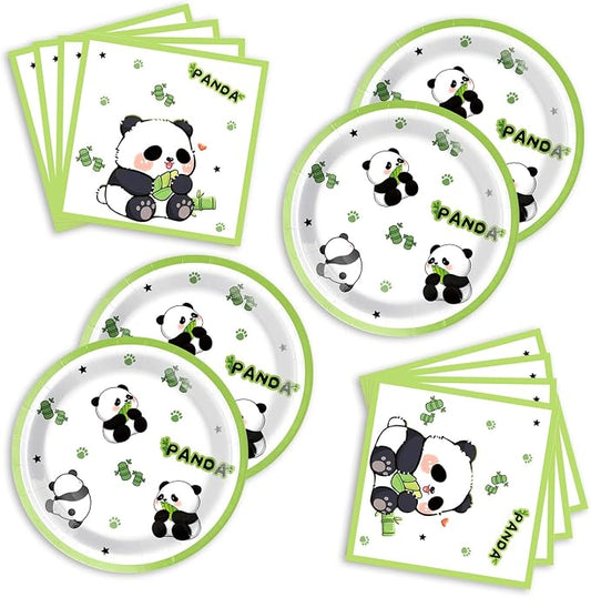 40Pcs Panda Birthday Decorations Cute Cartoon Animal Panda Themed Baby Shower by Unknown