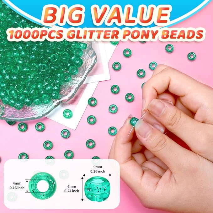 Iooleem Pony Beads, Beads for Jewelry Making, Beading Supplies, Arts & Crafts - Image 2