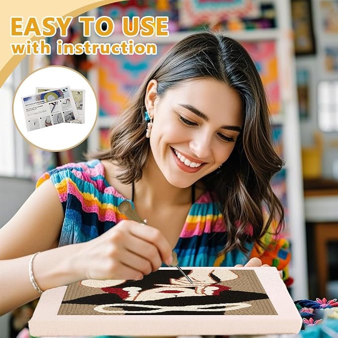 Doodlream Elegant Lady DIY Punch Needle Embroidery Kit - Image 3