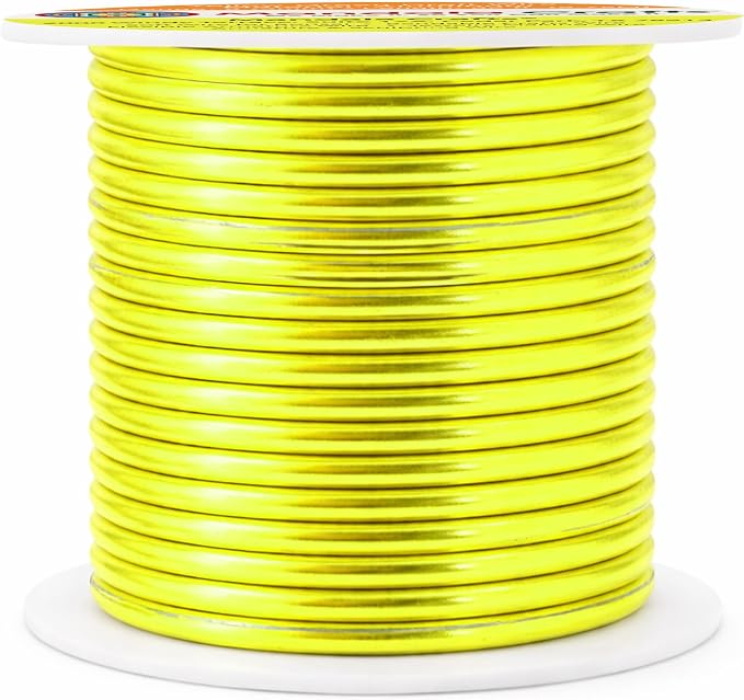 Mandala Crafts 8 Gauge Yellow Green Anodized Aluminum Craft Wire, 32 FT | - Image 2