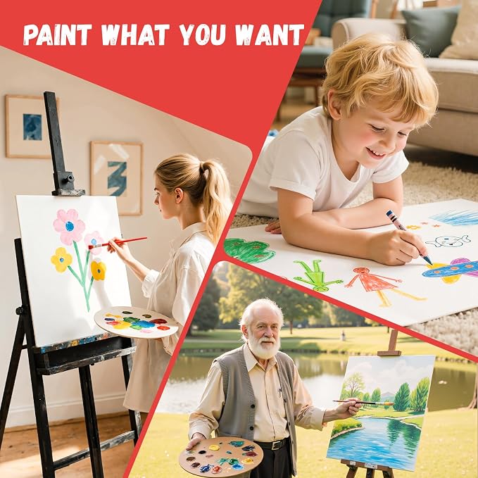 Simetufy 12 Pack 16x20 Inch Flat Canvas Panels Large Painting Boards | 8 Oz - Image 2