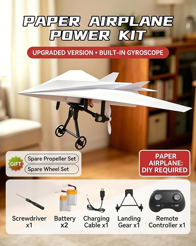Rc Paper Airplane Motor Kit DIY Model Airplanes Launcher Construction Set - Image 2