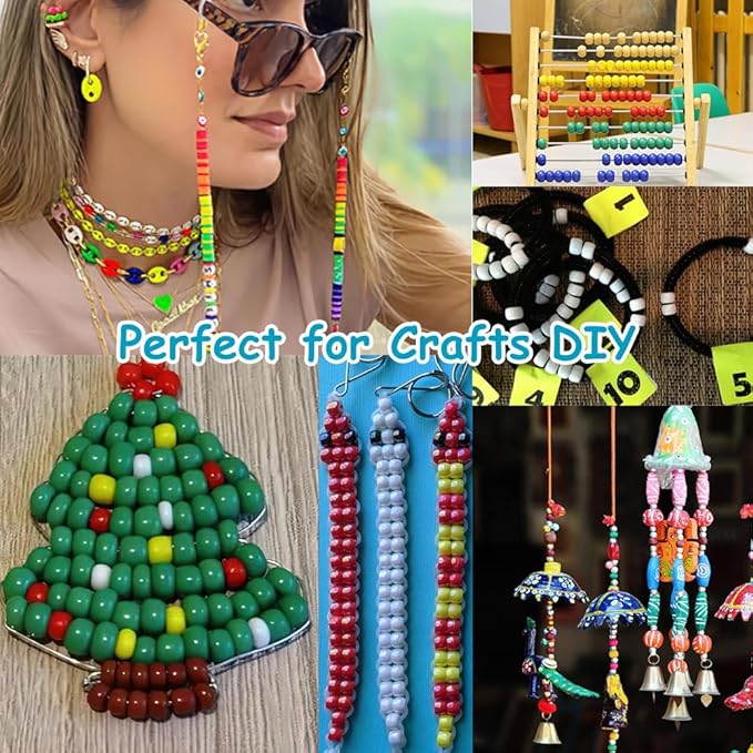 Pony Beads 1100 Pcs, for Jewelry Making, Hair Beads - Image 4