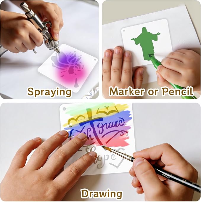 72 PCS 3x3 Inch Religion Christian Stencils - Image 10