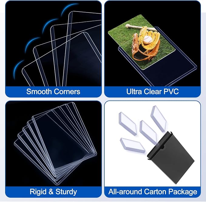 1000 Card Sleeves Hard Plastic, Sooez Premium 35PT 3"X4" Baseball Card - Image 4